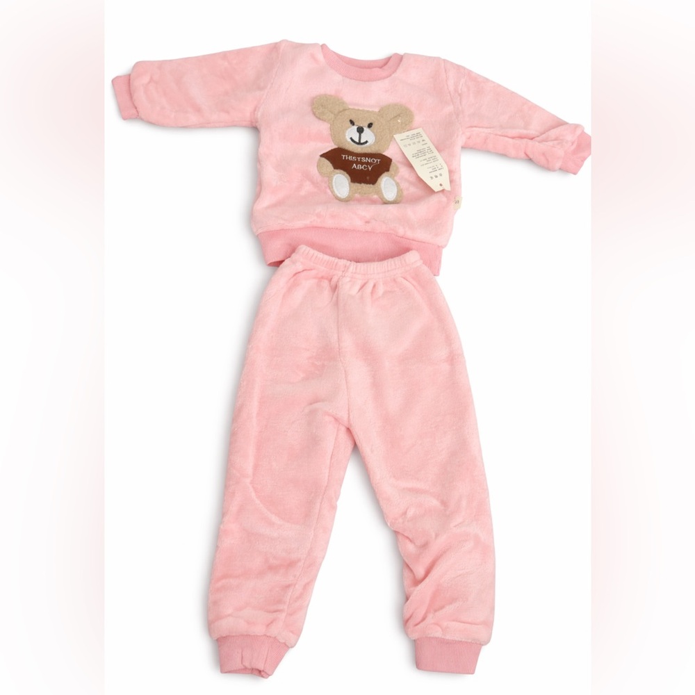 Charming Pink Bear Kids Pajama Set
